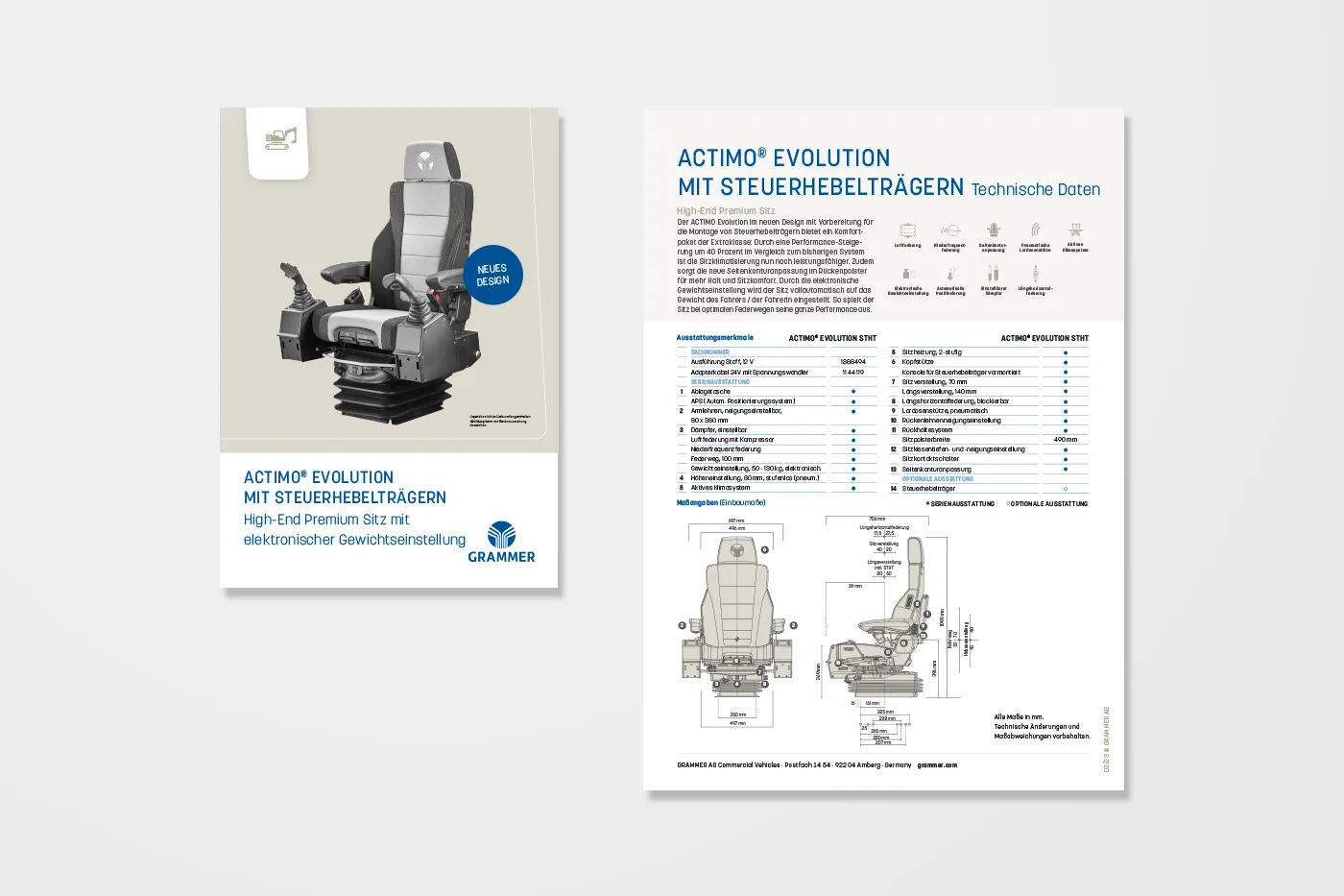 Grammer AG Sitze Datenblätter.